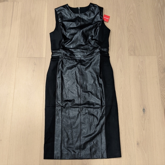Faux Leather form fitting dress - Picture 1 of 6